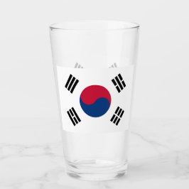 Pint Copo de vidro Patriótico com bandeira da Coreia do