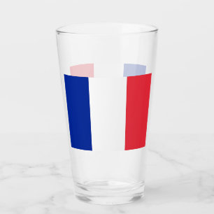 Pint Copo de vidro Patriótico com bandeira da França