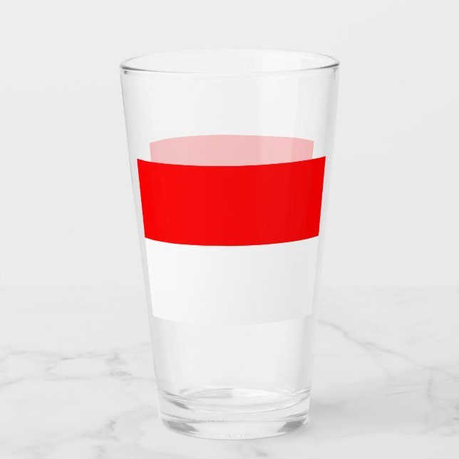 Pint Copo de vidro Patriótico com bandeira da Indonésia (Frente)