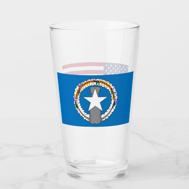 Pint Copo de vidro Patriótico com bandeira da Norte Mar (Frente)