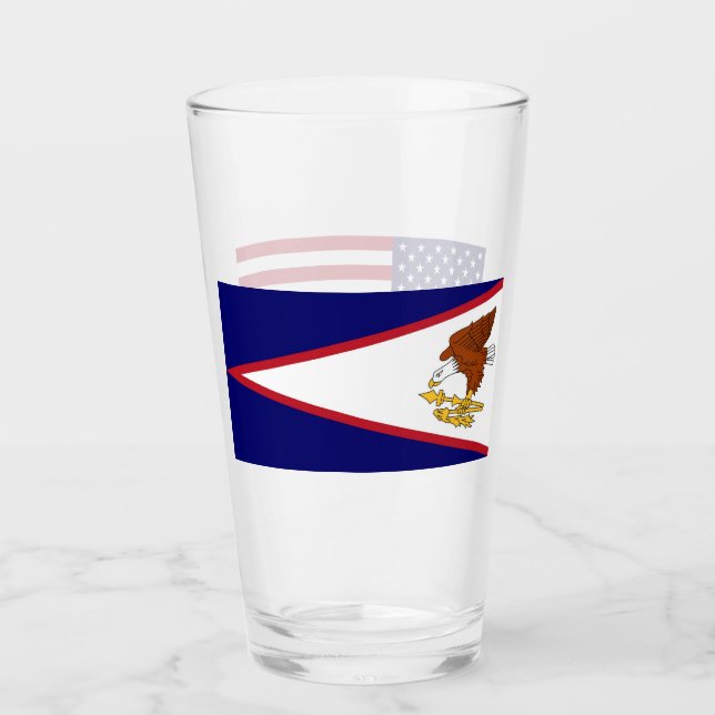 Pint Copo de vidro Patriótico com bandeira da Samoa Ame (Frente)