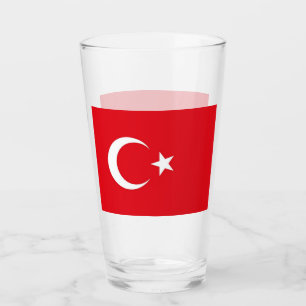 Pint Copo de vidro Patriótico com bandeira da Turquia
