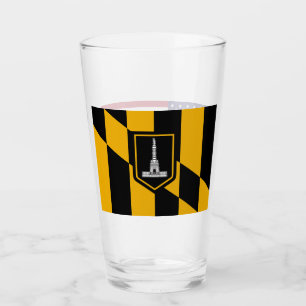 Pint Copo de vidro Patriótico com bandeira de Baltimor