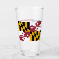Copo de vidro Patriótico com bandeira de Maryland