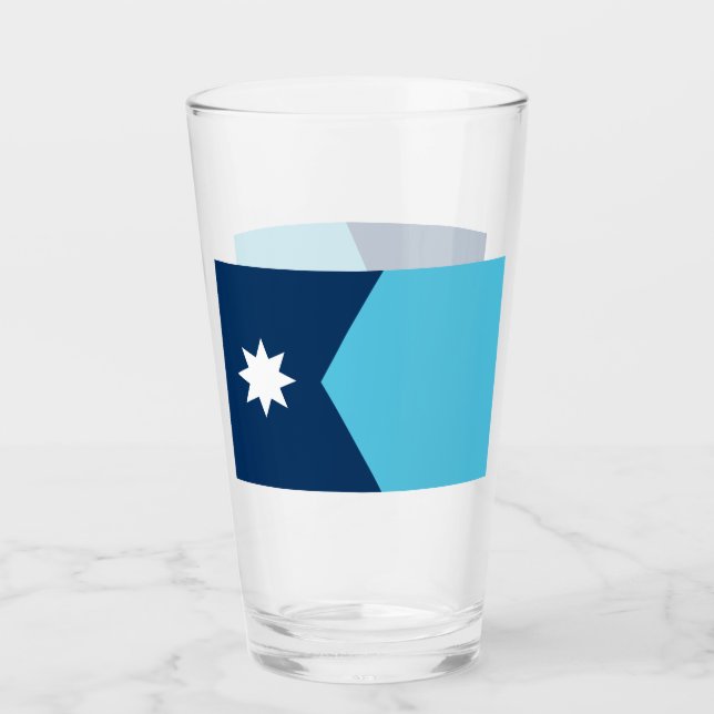 Pint Copo de vidro Patriótico com bandeira de Minnesota (Frente)