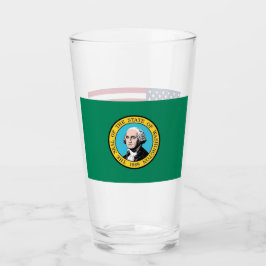 Pint Copo de vidro Patriótico com bandeira de Washingto