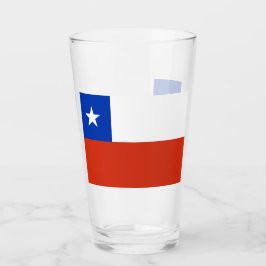 Pint Copo de vidro Patriótico com bandeira do Chile