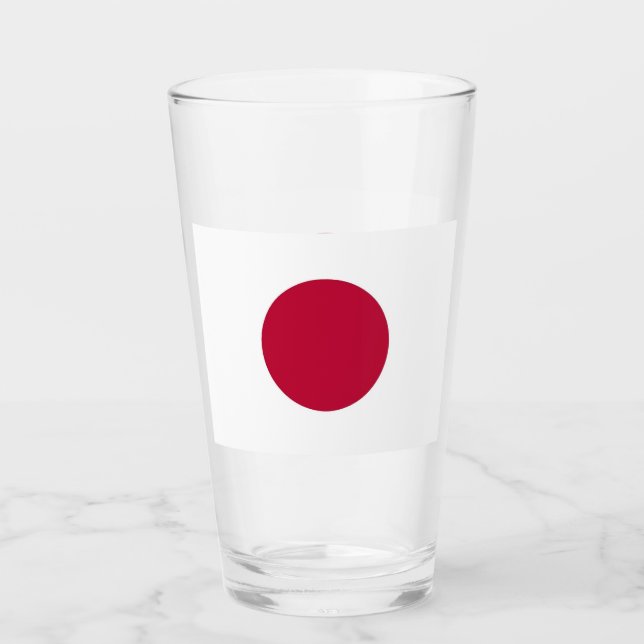 Pint Copo de vidro Patriótico com bandeira do Japão (Frente)