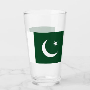 Pint Copo de vidro Patriótico com bandeira do Paquistão
