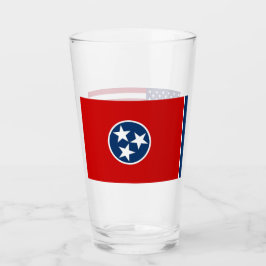Pint Copo de vidro Patriótico com bandeira do Tennessee