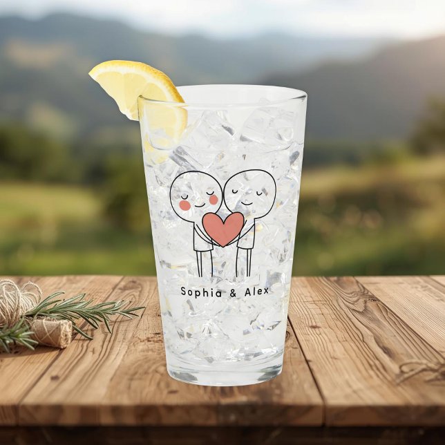 Pint Copo de Vidro Personalizado para Casal no Dia dos  (Criador carregado)