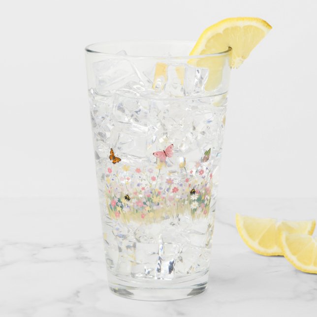 Pint Copo de Vidro Prado de Verão para suas Bebidas de  (Gelo traseiro)