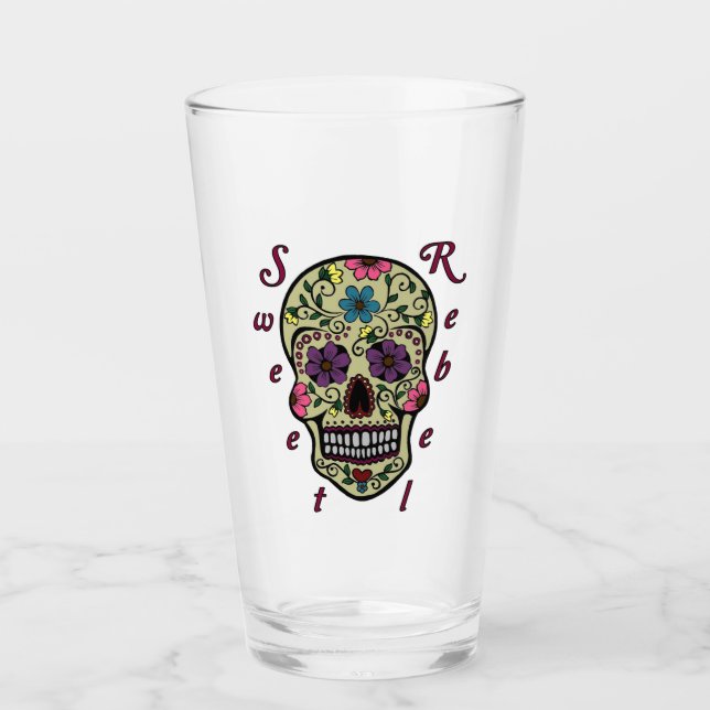 Pint Copo de vidro - rebelde do doce (Frente)