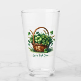 Pint Copo de Vidro Trevo de Quatro Folhas Sortudo Irlan