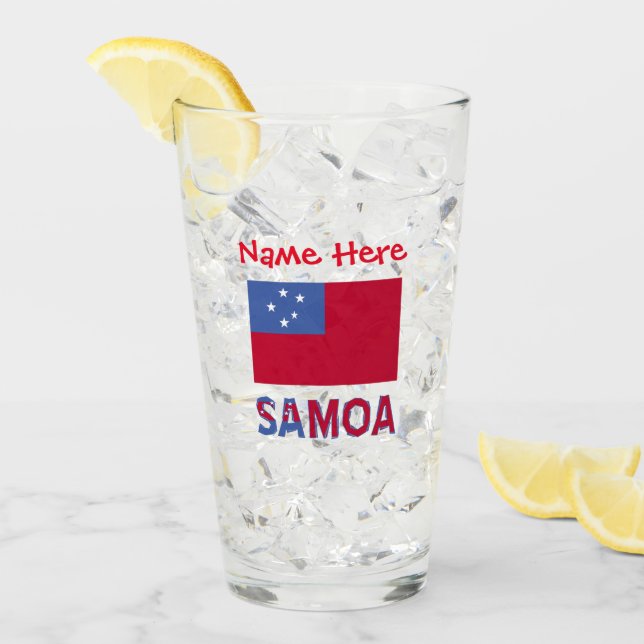 Pint Copo Personalizado Samoa e Bandeira de Samoa (Gelo frontal)