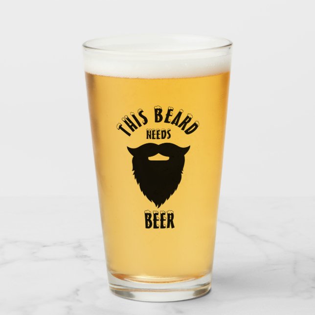 Pint Esta barba precisa de cerveja, copo (Frente (Preenchido))
