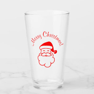 Pint Férias de Natal Copo de Vidro Vermelho Papai Noel
