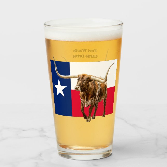 Pint Fort Worth Longhorn, Copo de Cerveja (Frente (Preenchido))