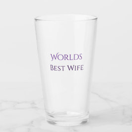 Pint Melhor esposa do mundo Copo de Vidro Personalizado