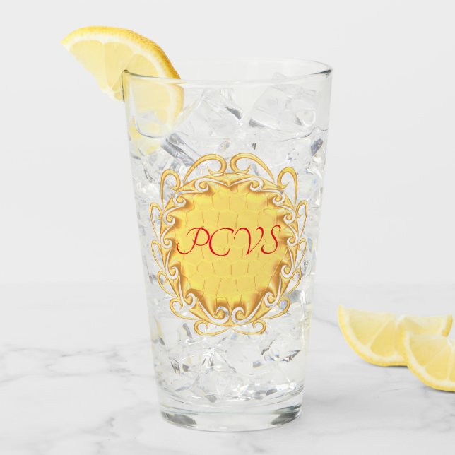 Pint Personalize um belo copo de medalhão (Gelo frontal)