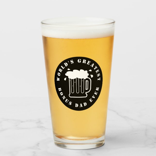 Pint Presente de copo de cerveja para o Melhor Pai Bônu (Frente (Preenchido))