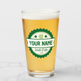 Pint Pub 16 oz personalizado irlandês. Copo de Cerveja