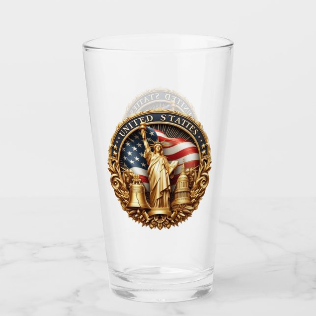 Pint Tipo de Copo de Bebida Patriótico (Frente)