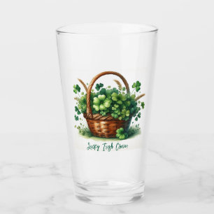 Pint Trevo de Quatro Folhas Sortudo Copo de Vidro Irlan