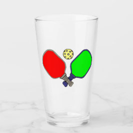 Pint Vidro de picleball. Copo de vidro
