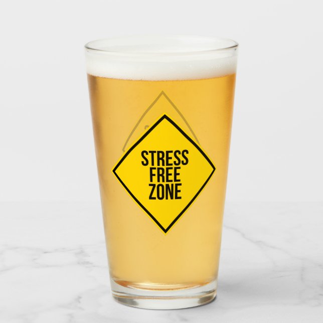 Pint Zona de Diversão Sem Estresse Copo de Vidro para B (Frente (Preenchido))