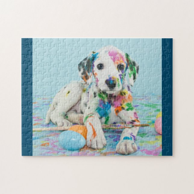 PINTA DIVIDIDA QUEBRA-CABEÇA DALMATIANO. JIGSAW PU (Horizontal)