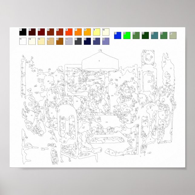 Pinta por número Poster: Cães jogando Poster de pô (Frente)