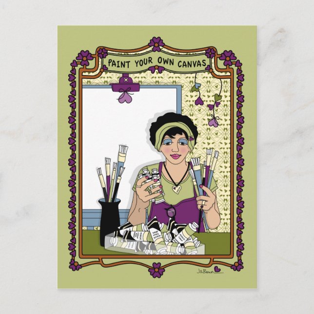 Pinta sua própria Canvas_A_ Cartão postal (Frente)