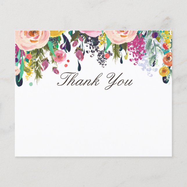 Pintado Bela Floral Salão Obrigado Flyer (Frente)