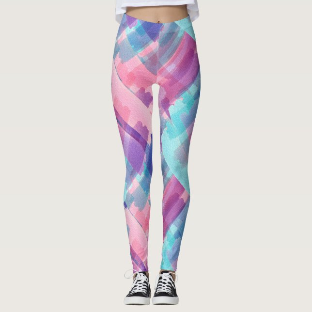 Pintado de Aquarelas Leggings femininas (Frente)