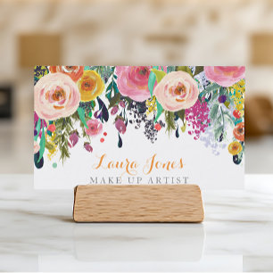 Pintado floral compo cartões da nomeação do