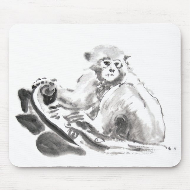 Pintar Macaco Ano Zodiac Mousepad (Frente)