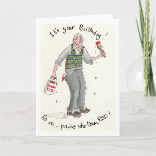 "Pinte a Cidade Vermelha!" Cartão de aniversário p