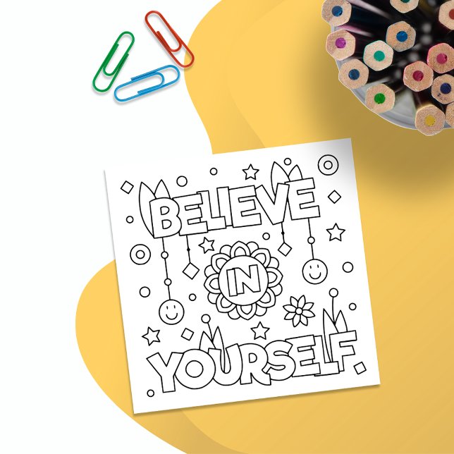 Pinte-Me Acredite Em Si Mesmo | Cartão de Atividad (Criador carregado)