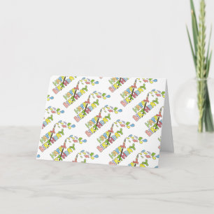 Pinte o cartão de aniversário da cidade