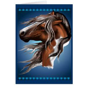 Pinte o cartão de cara do cavalo