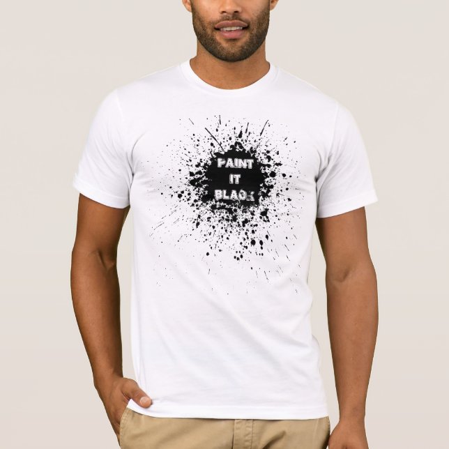 Pinte-o o t-shirt dos homens pretos do Splatter da (Frente)