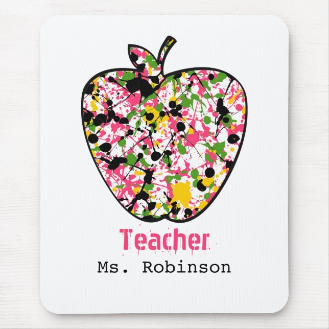 Pinte o professor Mousepad de Apple do Splatter (Frente)