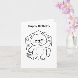 Pinte o seu próprio urso para cartão de aniversári