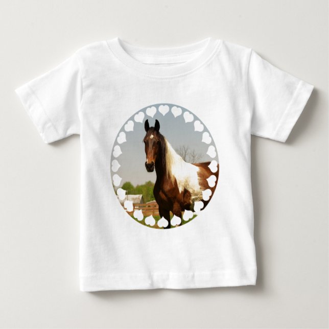 Pinte o t-shirt do bebê do cavalo (Frente)