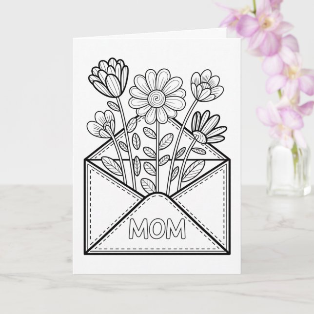 Pinte Seu Próprio Cartão do Dia das Mães - Correio (Orquídea)