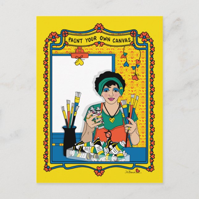 Pinte sua própria Canvas_B_ Cartão postal (Frente)