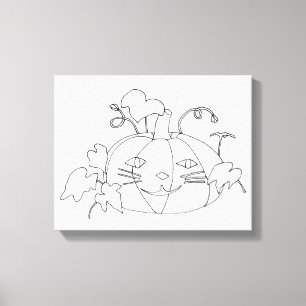 Pinte Sua Própria Canvas De Abóbora Da Cara De G