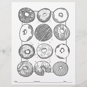 Pinte Você Mesmo Página para Colorir de Donuts de