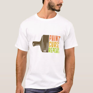 "Pinte. Xingue. Repita." Camiseta engraçada de pin